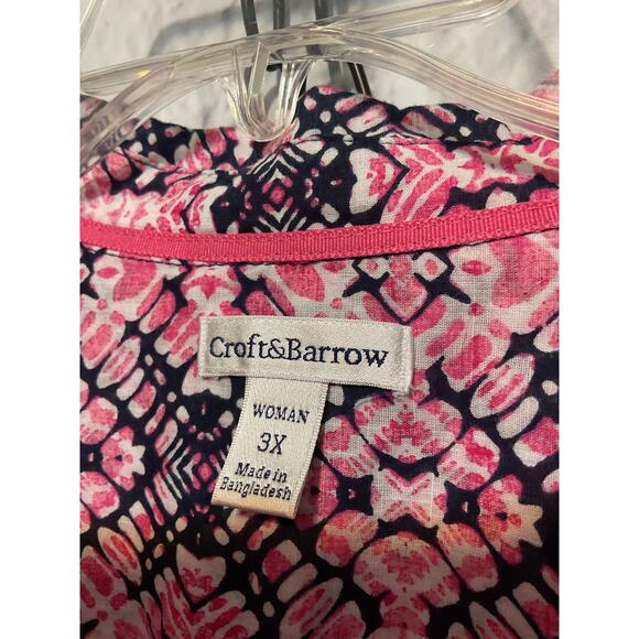 Croft & Barrow Woman 3X Blouse 3/4 Sleeve - Picture 2 of 7